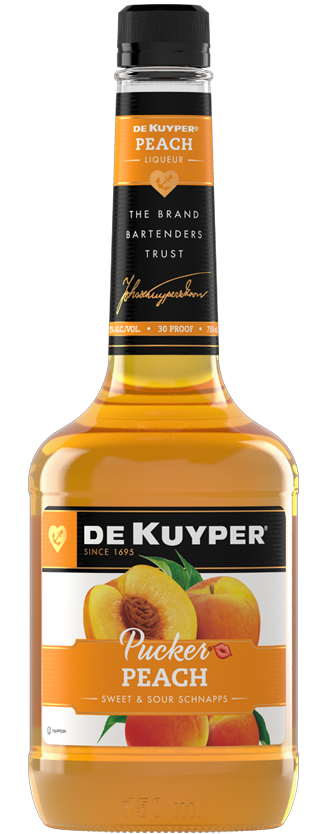 Bottle of DeKuyper® Pucker® Peach Schnapps Liqueur