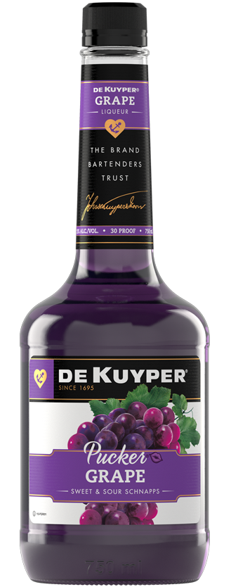 Bottle of DeKuyper® Pucker® Grape Schnapps Liqueur