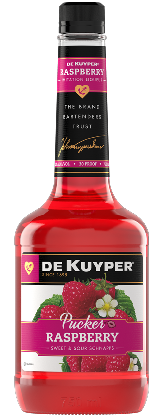 Bottle of DeKuyper® Pucker® Raspberry Schnapps Liqueur
