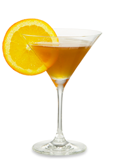 Glass of Black & Orange Martini