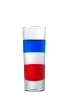 Glass of Red, White, and Blue Shot