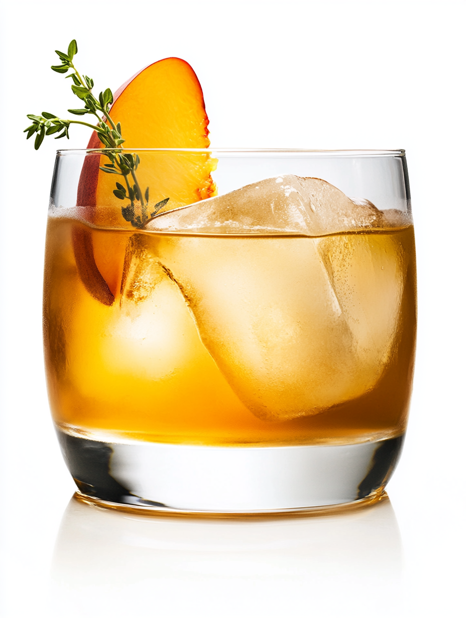 Glass of Peach Old Fashioned